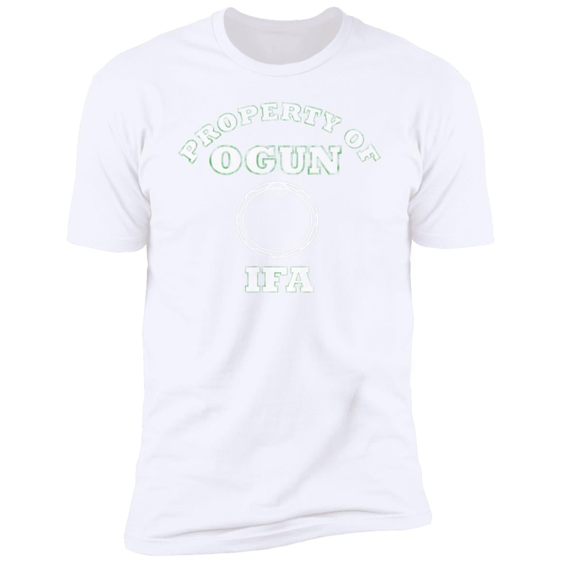 property of ogun white green outline faded