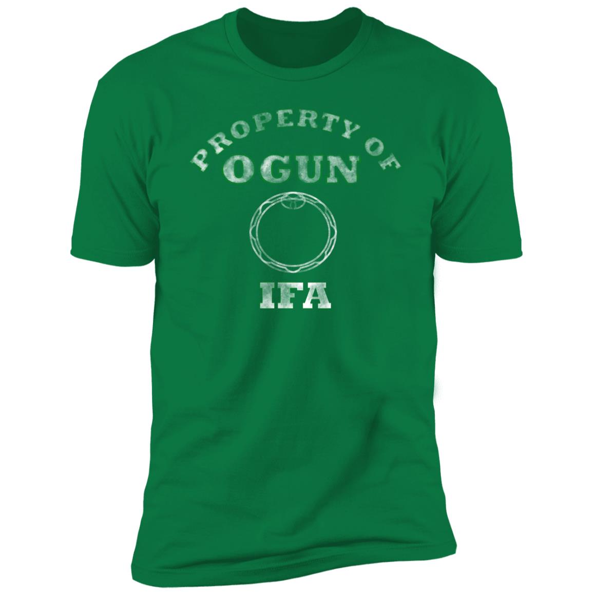 property of ogun white green outline faded