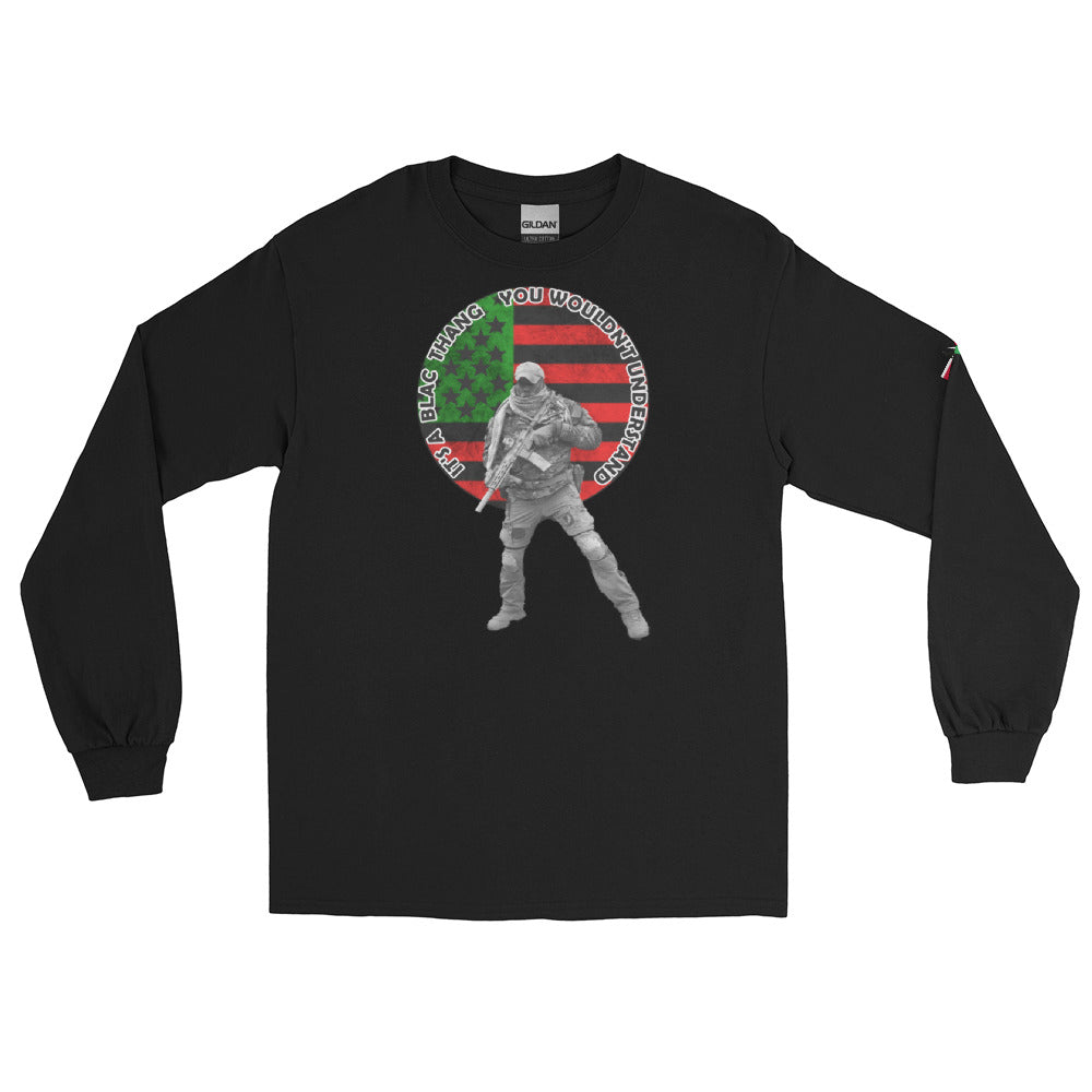 Men’s Long Sleeve Shirt (BLAC THANG) L/O