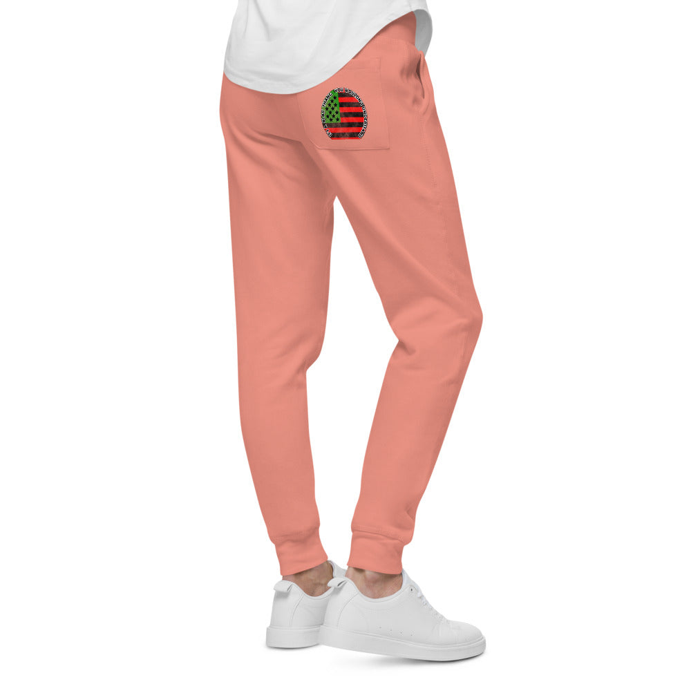 white Unisex fleece sweatpants (RED BLACK GREEN FLAG)