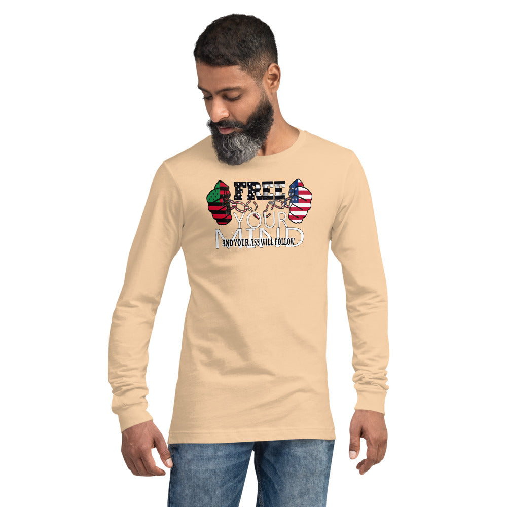 Unisex Long Sleeve Tee (FREE) Black Owned with Am flag